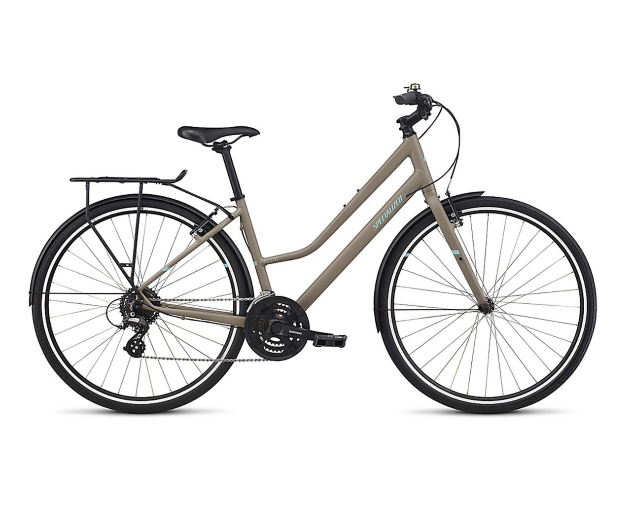 Specialized Alibi Sport EQ Step Through - City Bike 2018 | satin taupe-lt turquoise-black