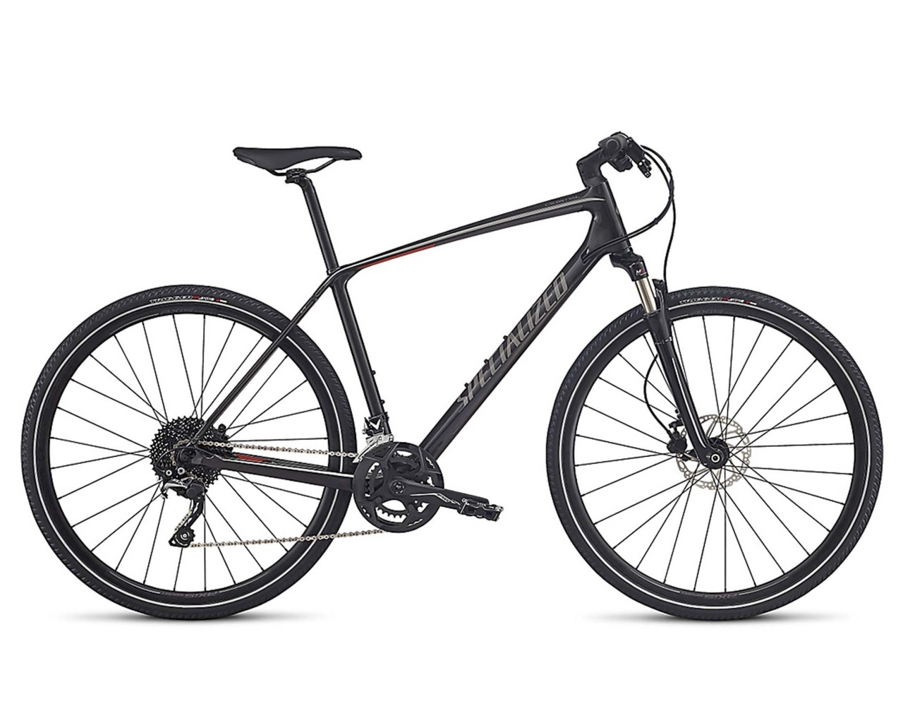 Specialized Crosstrail Elite Carbon - Cross Bike 2018 | silver tint-graphite-nordic red reflective