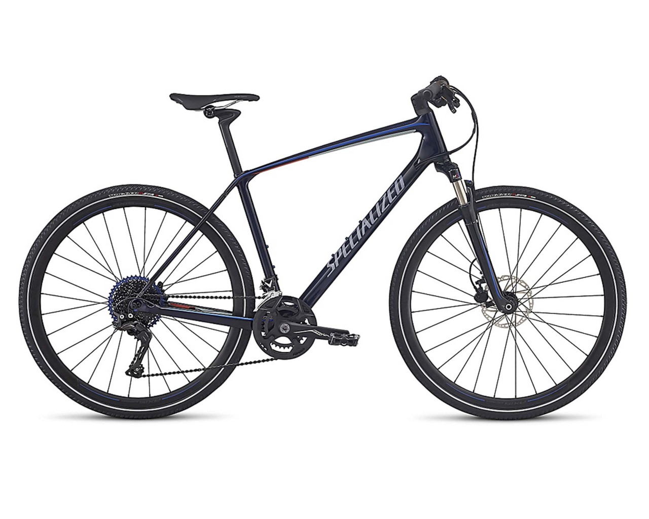 Specialized Crosstrail Expert Carbon - Cross Bike 2017 | blue tint-baby blue- nordic red reflective